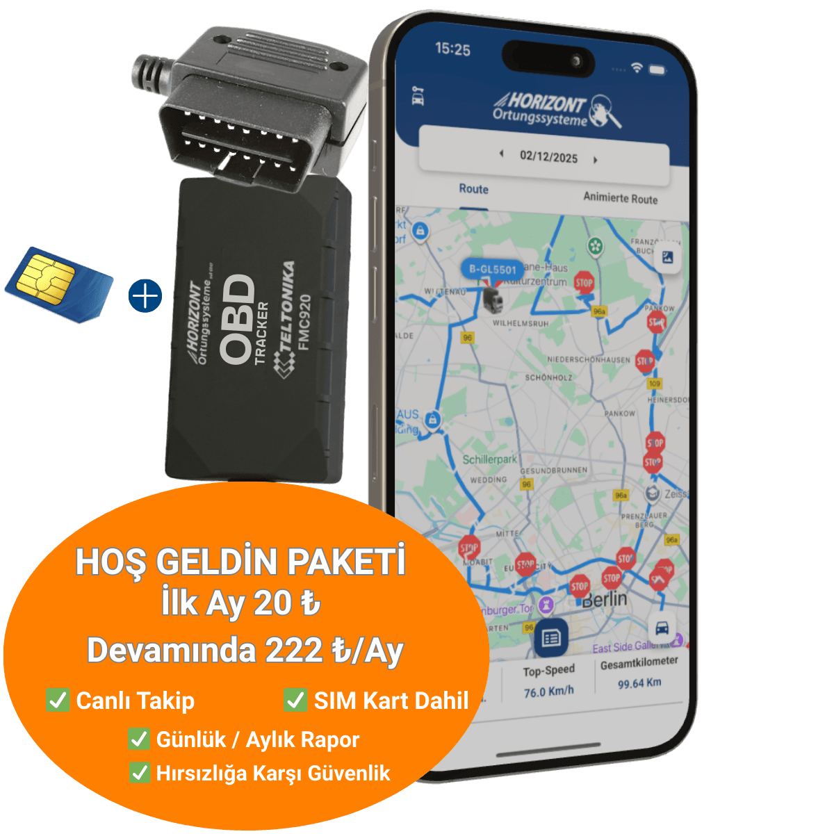OBD 2G GPS Araç Takip Cihazı